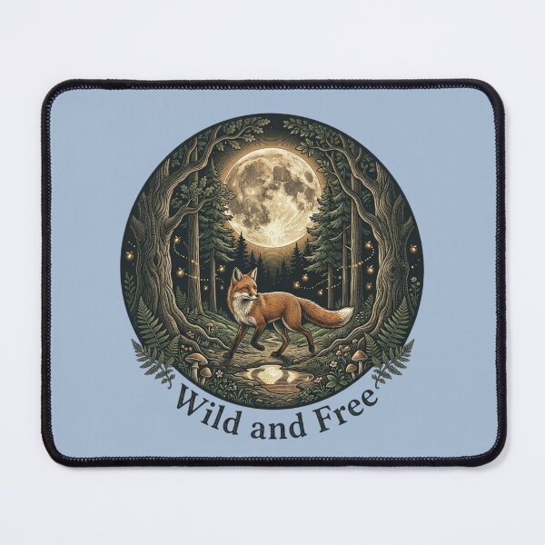 Item preview, Vintage Wild and Free Forest Fox Nightscape Design designed and sold by BirdsnStuff.