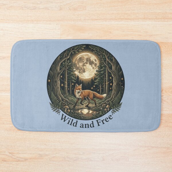 Item preview, Vintage Wild and Free Forest Fox Nightscape Design designed and sold by BirdsnStuff.