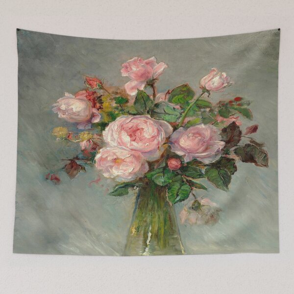 Item preview, Roses in a glass vase by Bertha Wegmann (1906)// Public Domain designed and sold by Vernissage-dart.