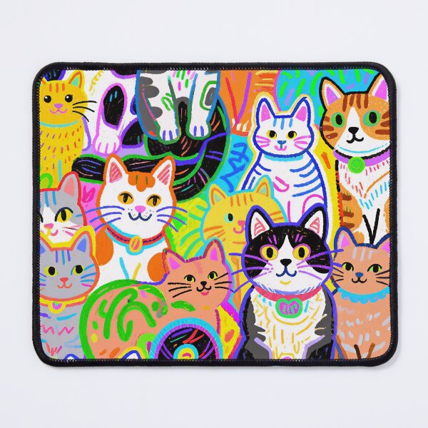 Item preview, Colorful Kawaii Cat Pattern designed and sold by HoloHugDesigns.
