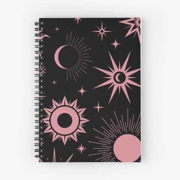 Item preview, Black Pink Sun and Stars Pattern designed and sold by KayeSystems.