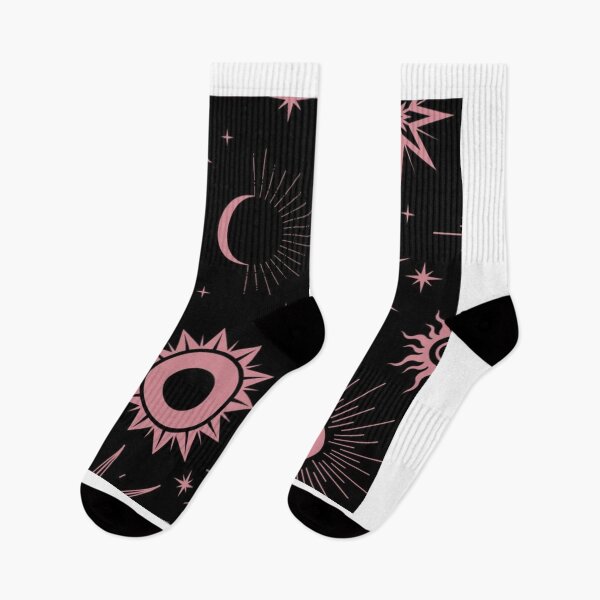 Item preview, Black Pink Sun and Stars Pattern designed and sold by KayeSystems.