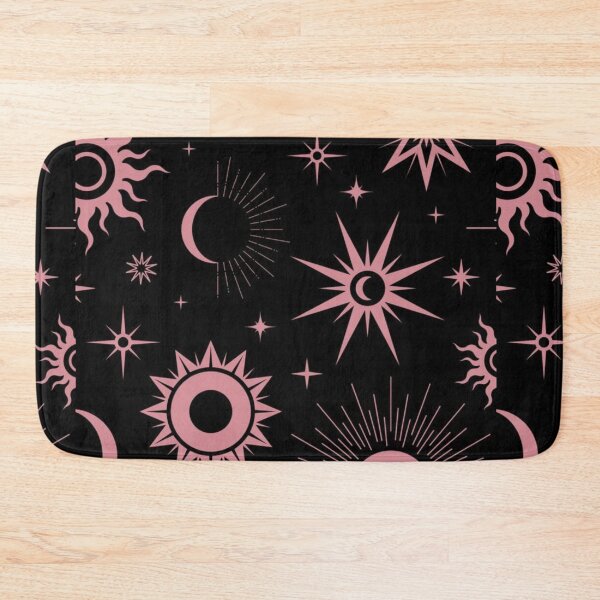 Item preview, Black Pink Sun and Stars Pattern designed and sold by KayeSystems.