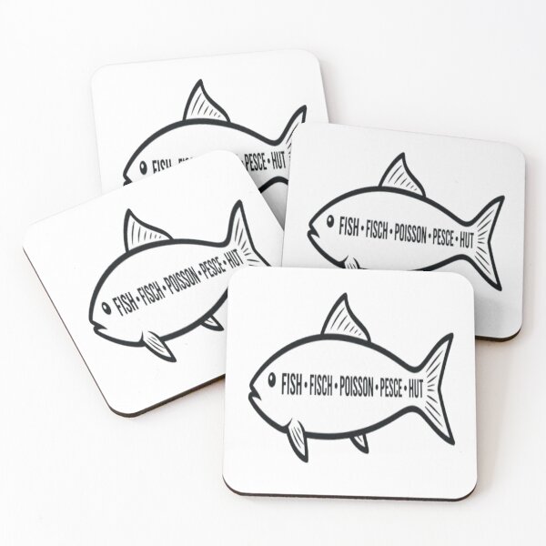 Item preview, Fish in 5 Languages T-Shirt | English German French Italian Maltese | Multilingual Fish Design designed and sold by ELVIN DESIGNS.
