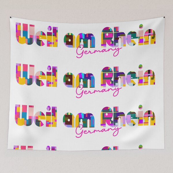 Item preview, Weil am Rhein, Germany, Vibrant Abstract City Typography Art designed and sold by Wanderful-roads.