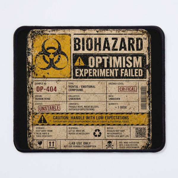 Item preview, SIGNS - Warning Biohazard Optimism Experiment Failed designed and sold by MetusArt.