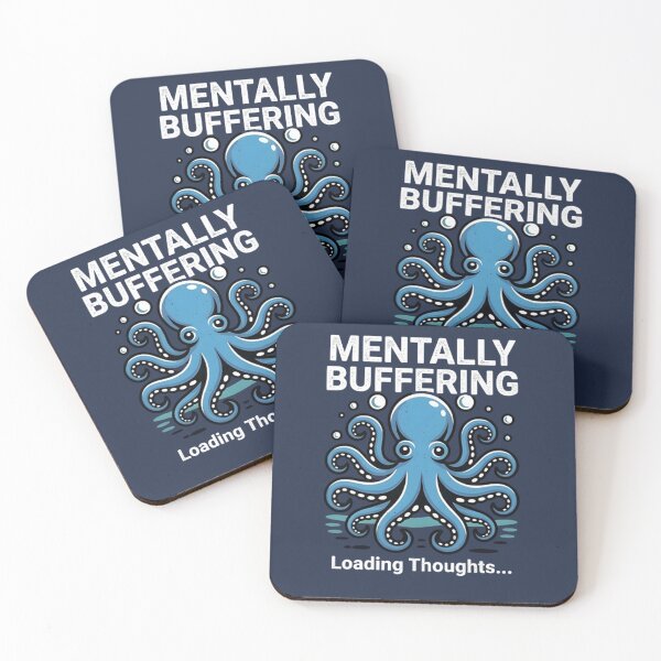 Item preview, Mentally Buffering Octopus T-Shirt & Sticker – Funny Loading Brain Sea Creature Meme designed and sold by ZyxDes.