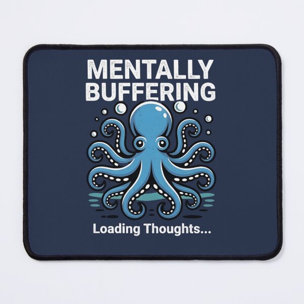 Item preview, Mentally Buffering Octopus T-Shirt & Sticker – Funny Loading Brain Sea Creature Meme designed and sold by ZyxDes.