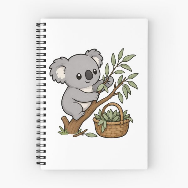 Item preview, Cute Koala Picking Eucalyptus Sticker designed and sold by PawsGiggles.