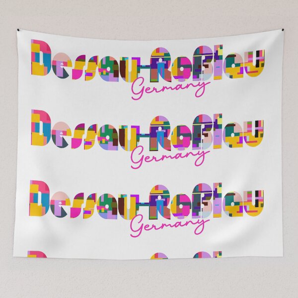Item preview, Dessau-Roßlau, Germany, Vibrant Abstract City Typography Art designed and sold by Wanderful-roads.