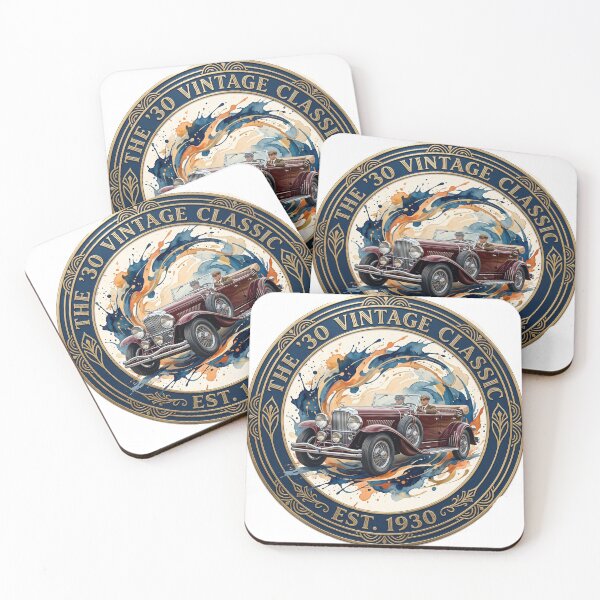 Item preview, Retro 1930s Vintage Classic Car Watercolor Splash Emblem designed and sold by MottotoTech.