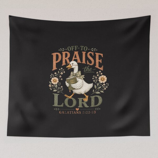 Item preview, Funny Christian Goose Off to Praise the Lord Faith Vintage Design designed and sold by kiralynstration.