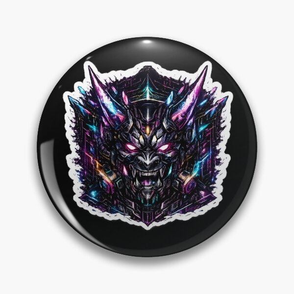 Item preview, Cyberpunk Streetwear Oni Demon with Glowing Shard Antennas designed and sold by RiteshCenter .