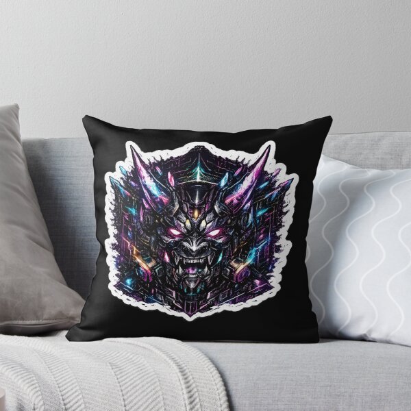 Item preview, Cyberpunk Streetwear Oni Demon with Glowing Shard Antennas designed and sold by RiteshCenter .