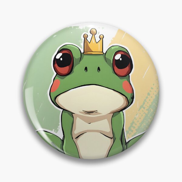 Item preview, Cute Kawaii Frog Prince Sticker | Adorable Cartoon Frog with Crown Illustration designed and sold by dreamz-world.