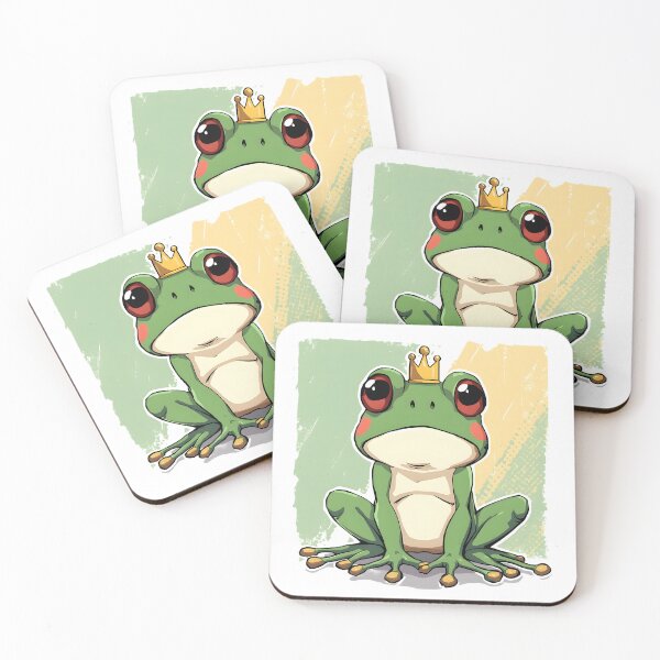 Item preview, Cute Kawaii Frog Prince Sticker | Adorable Cartoon Frog with Crown Illustration designed and sold by dreamz-world.