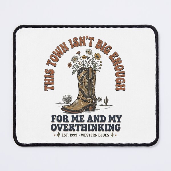 Item preview, Retro Western Overthinking Cowboy Boot Vintage Aesthetic designed and sold by Evolved Ape.