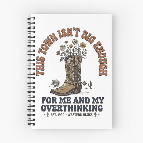 Item preview, Retro Western Overthinking Cowboy Boot Vintage Aesthetic designed and sold by Evolved Ape.