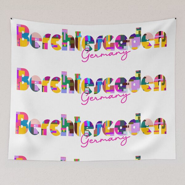Item preview, Berchtesgaden, Germany, Vibrant Abstract City Typography Art designed and sold by Wanderful-roads.