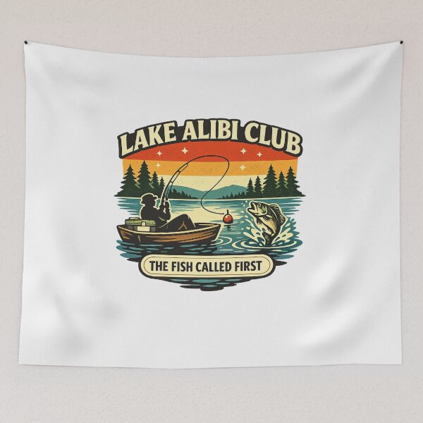 Item preview, Lake Alibi Club Funny Fishing designed and sold by Concrete Coffee Studio.