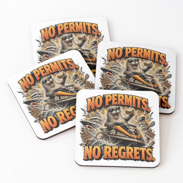 Item preview, No permits, no regrets. Neil the Seal. Comic T-Shirt designed and sold by Cavalier-org.