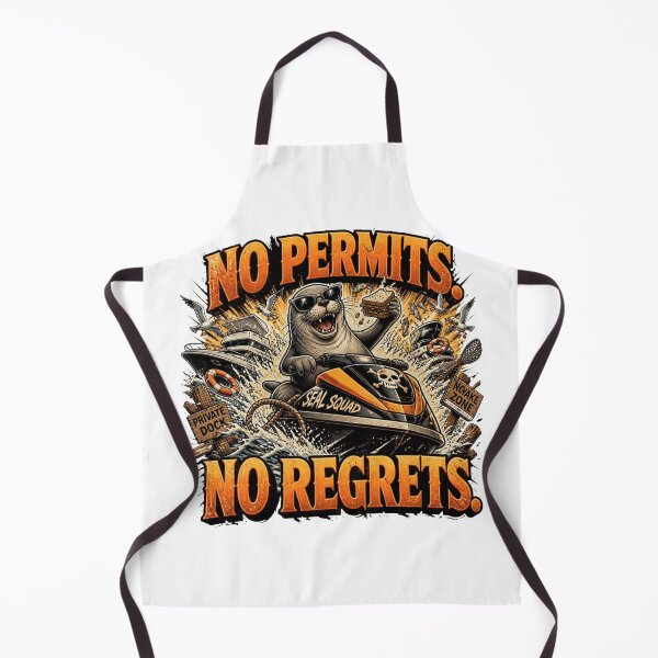 Item preview, No permits, no regrets. Neil the Seal. Comic T-Shirt designed and sold by Cavalier-org.