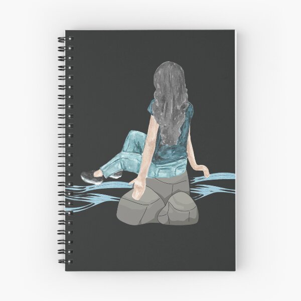 Item preview, Lost in Thought | Watercolor Woman Sitting by the River Art Print designed and sold by SeJaa.