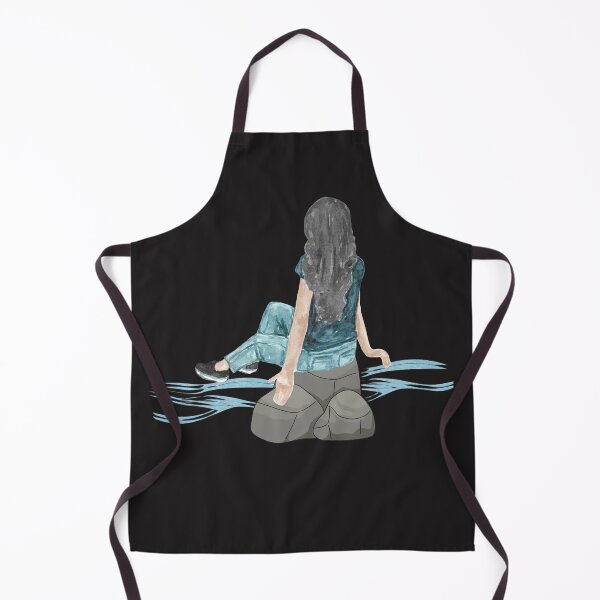 Item preview, Lost in Thought | Watercolor Woman Sitting by the River Art Print designed and sold by SeJaa.