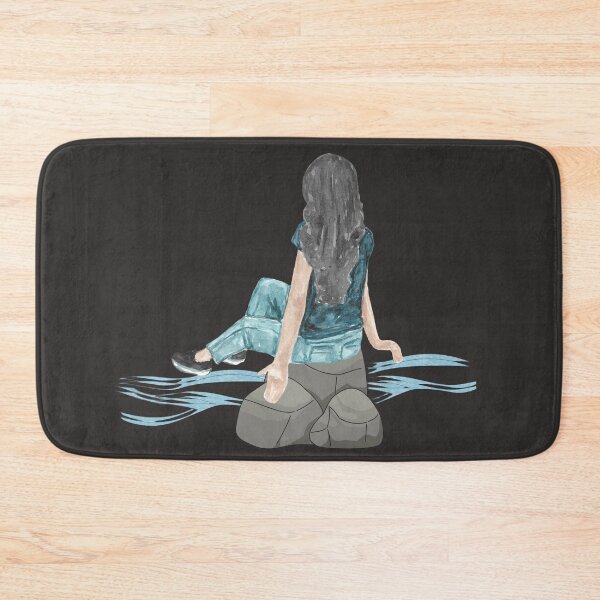 Item preview, Lost in Thought | Watercolor Woman Sitting by the River Art Print designed and sold by SeJaa.