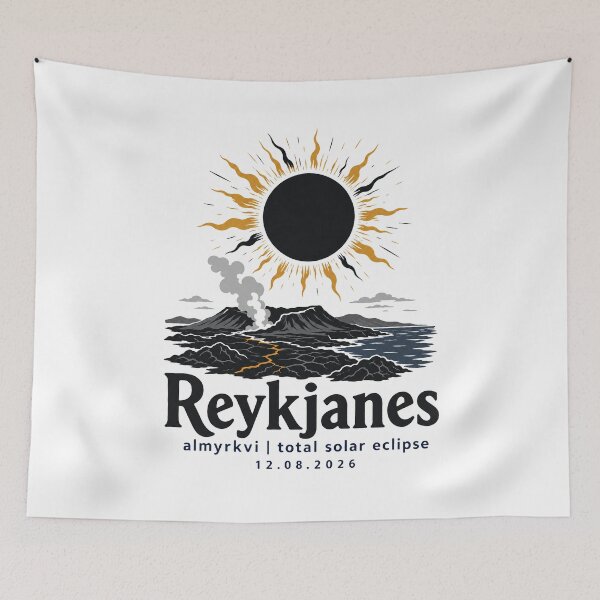 Item preview, Reykjanes Total Solar Eclipse 2026 Volcano Art designed and sold by Beyond Destinations.