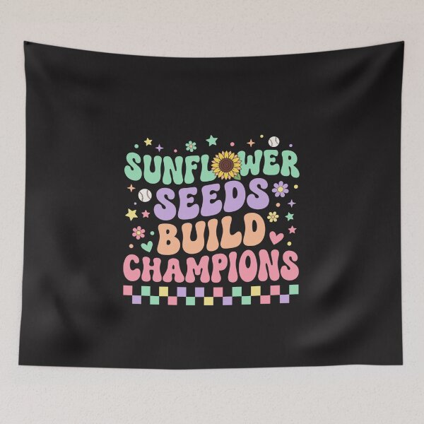 Item preview, Groovy Sunflower Seeds Build Champions Funny Baseball Fan Design designed and sold by kiralynstration.