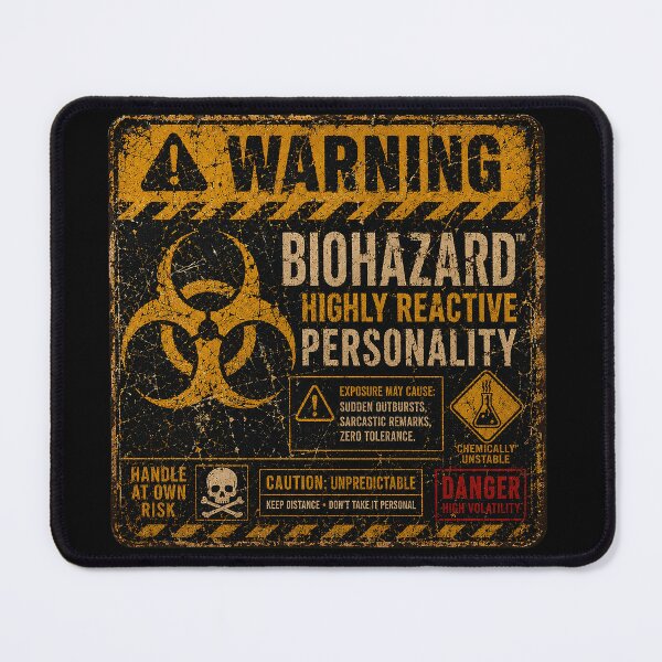 Item preview, SIGNS - Warning Biohazard Highly Reactive Personality designed and sold by MetusArt.