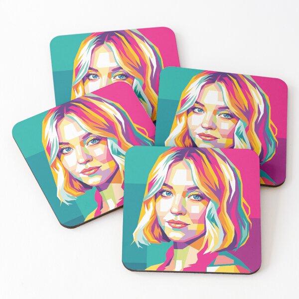 Item preview, Sydney Sweeney Vibrant Geometric Pop Art Portrait designed and sold by Vicky021.