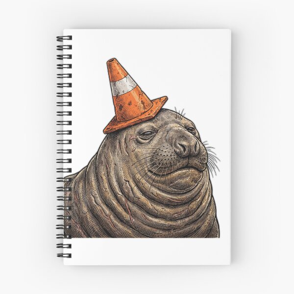 Item preview, Neil the Seal with Traffic Cone Cute Animal designed and sold by ryanguas.