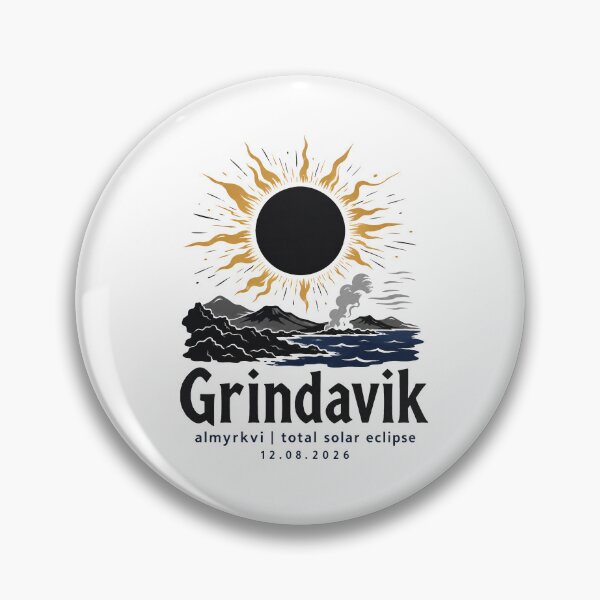 Item preview, Grindavik Total Solar Eclipse 2026 Iceland Art designed and sold by Beyond Destinations.