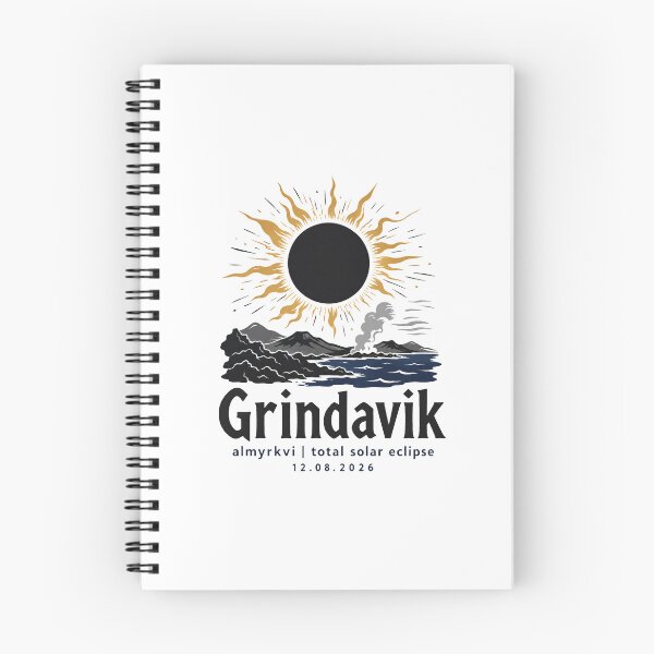 Item preview, Grindavik Total Solar Eclipse 2026 Iceland Art designed and sold by Beyond Destinations.