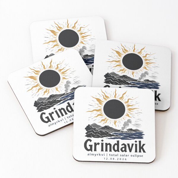 Item preview, Grindavik Total Solar Eclipse 2026 Iceland Art designed and sold by Beyond Destinations.
