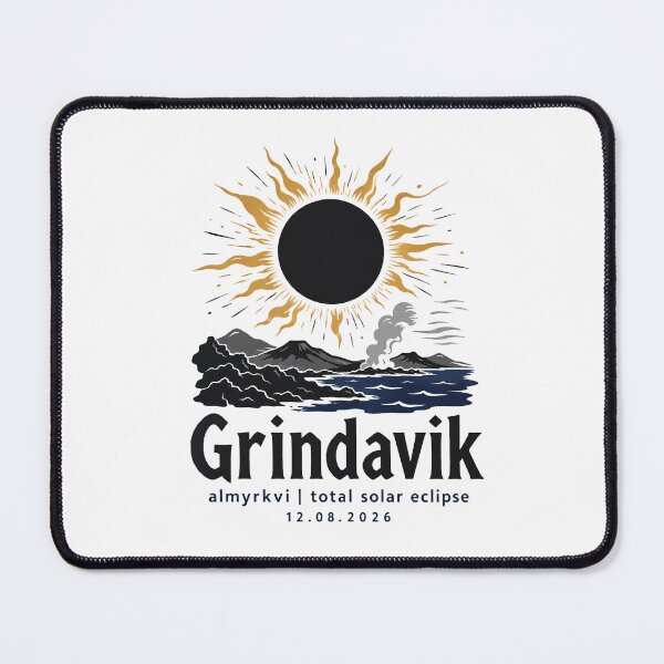 Item preview, Grindavik Total Solar Eclipse 2026 Iceland Art designed and sold by Beyond Destinations.