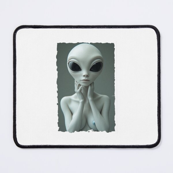 Item preview, Ethereal Grey Alien Portrait | Cosmic Visitor Art designed and sold by halibutgoatramb.