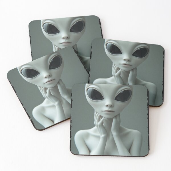 Item preview, Ethereal Grey Alien Portrait | Cosmic Visitor Art designed and sold by halibutgoatramb.