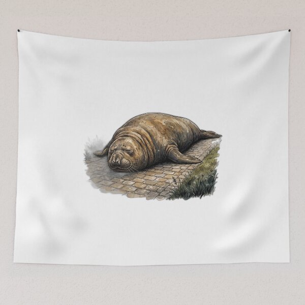 Item preview, Sleeping Neil the Seal Driveway Nap designed and sold by ryanguas.