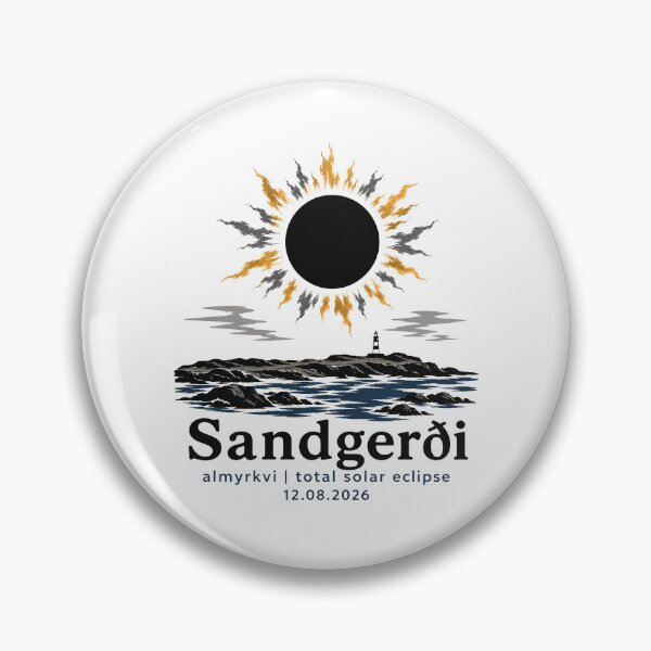 Item preview, Sandgerdi Total Solar Eclipse 2026 Iceland Art designed and sold by Beyond Destinations.