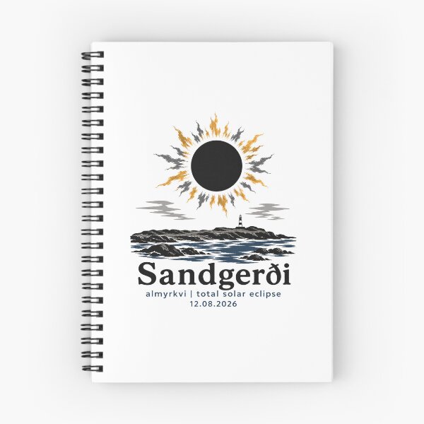 Item preview, Sandgerdi Total Solar Eclipse 2026 Iceland Art designed and sold by Beyond Destinations.