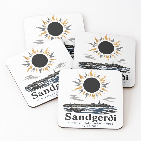Item preview, Sandgerdi Total Solar Eclipse 2026 Iceland Art designed and sold by Beyond Destinations.