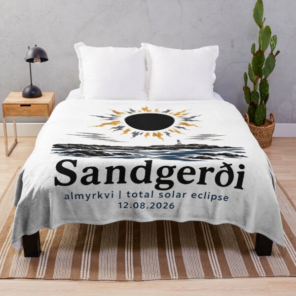 Item preview, Sandgerdi Total Solar Eclipse 2026 Iceland Art designed and sold by Beyond Destinations.