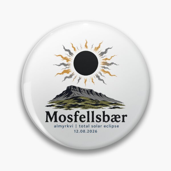 Item preview, Mosfellsbaer Total Solar Eclipse 2026 Iceland Art designed and sold by Beyond Destinations.
