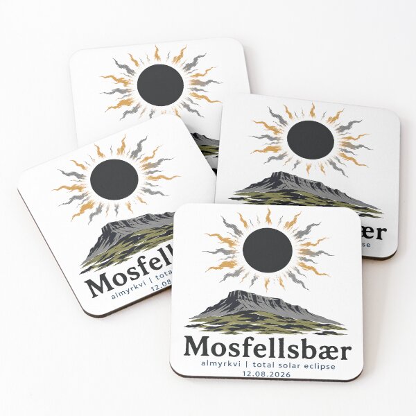 Item preview, Mosfellsbaer Total Solar Eclipse 2026 Iceland Art designed and sold by Beyond Destinations.