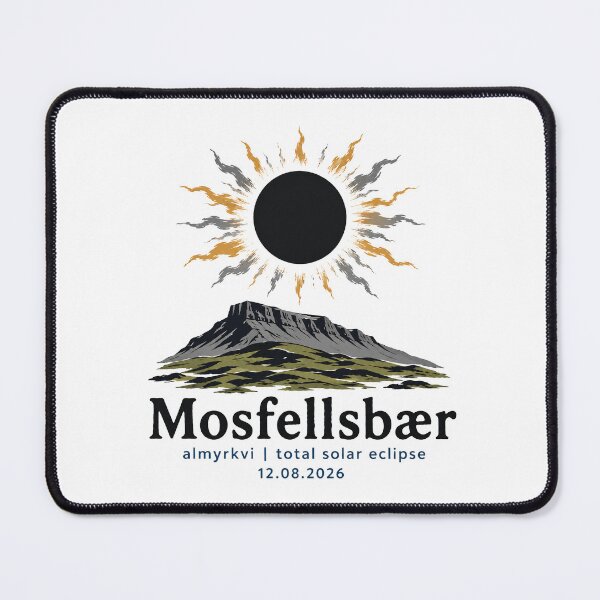 Item preview, Mosfellsbaer Total Solar Eclipse 2026 Iceland Art designed and sold by Beyond Destinations.