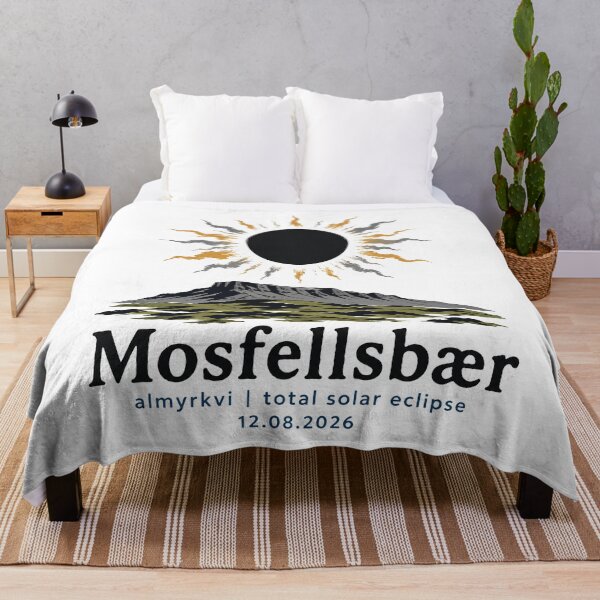 Item preview, Mosfellsbaer Total Solar Eclipse 2026 Iceland Art designed and sold by Beyond Destinations.