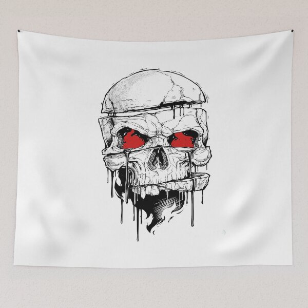 Item preview, Melting Skull Red Eyes Dark Gothic Horror Art designed and sold by Mystic & Celestial Art.